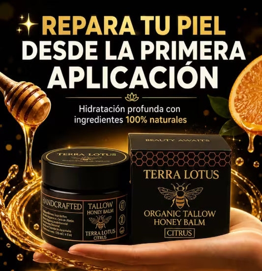 Terra Lotus Organic Tallow Honey Balm 🍯✨ Hidratación profunda para piel seca y sensible con poder natural cítrico 🍊💧
