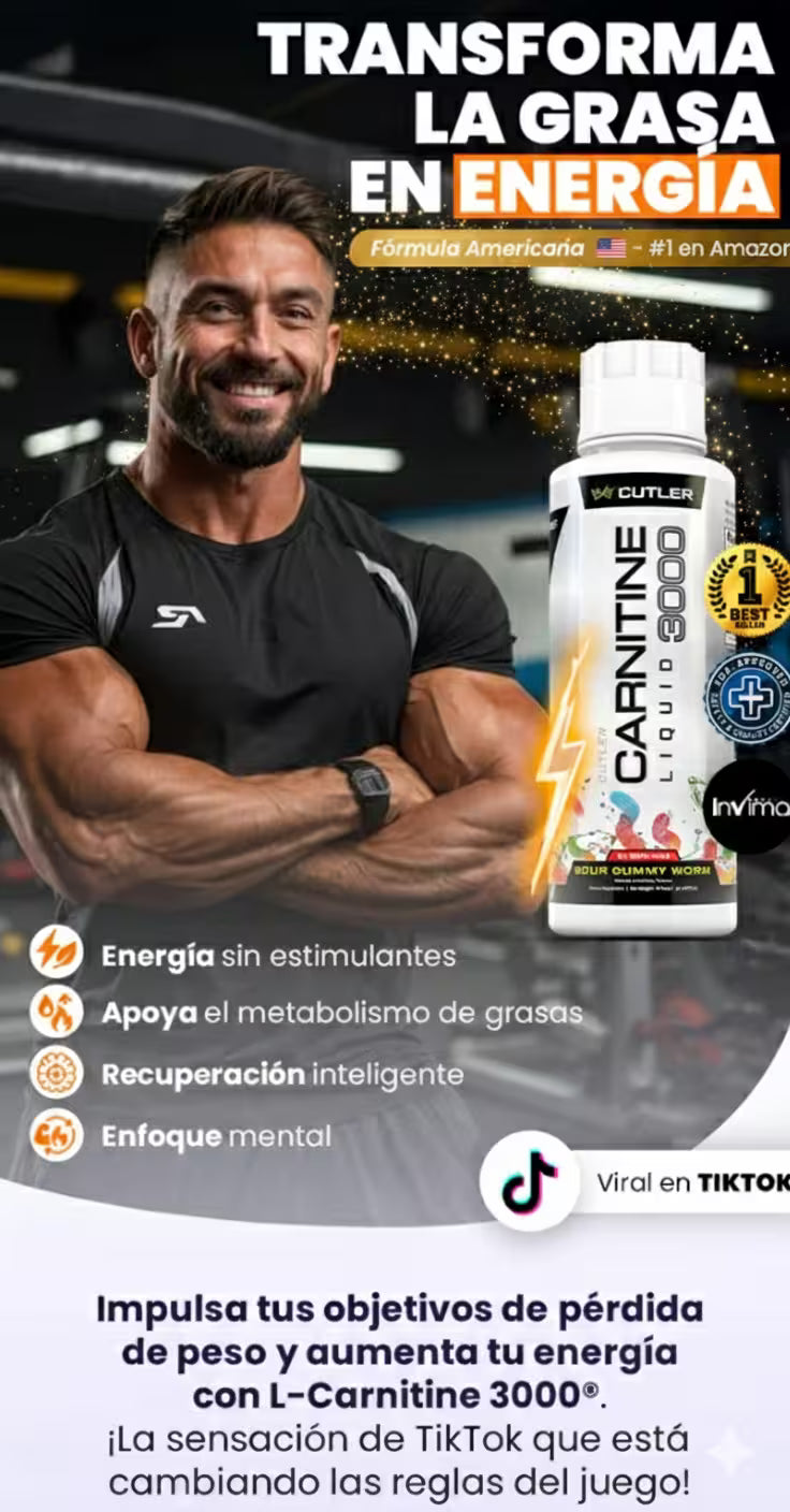 Cutler Carnitine Liquid 3000 💥 Convierte tu grasa en energía pura.⚡